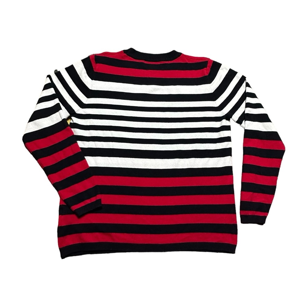 Premise Women’s Pullover Sweater Size Medium Black, White & Red Stripes